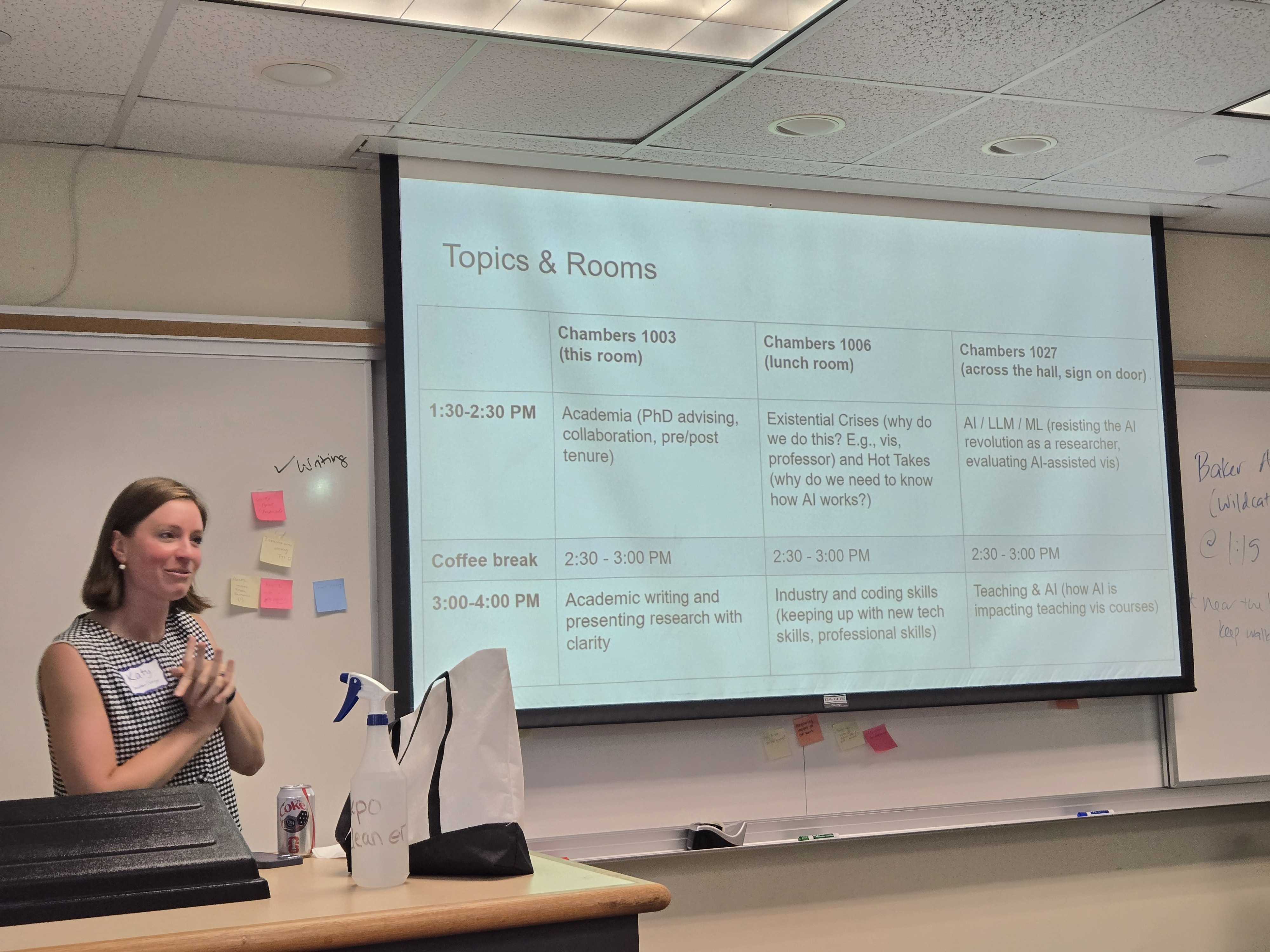 The finalized topics and rooms